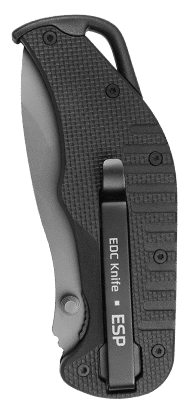 Folding EDC knife EK-BB-01 for everyday carry (black handle and tip)