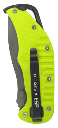 Folding EDC knife EK-YB-01 for everyday carry (yellow handle, black tip)